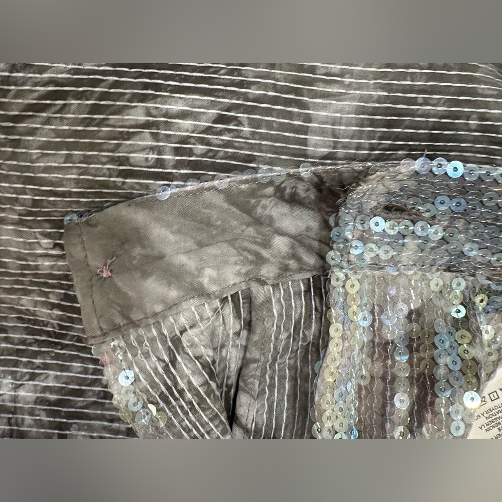Pilcro Metallic Sequin Blouse in Silver and Black - Picture 14 of 14